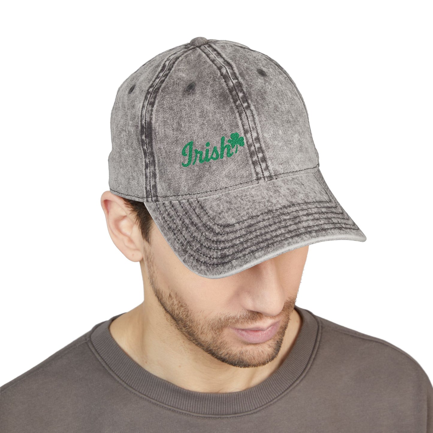 Irish Vintage Hat – Green Shamrock Hat with Script Embroidery for St. Patrick’s Day and Irish Pride