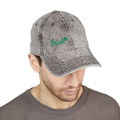 Irish Vintage Hat – Green Shamrock Hat with Script Embroidery for St. Patrick’s Day and Irish Pride