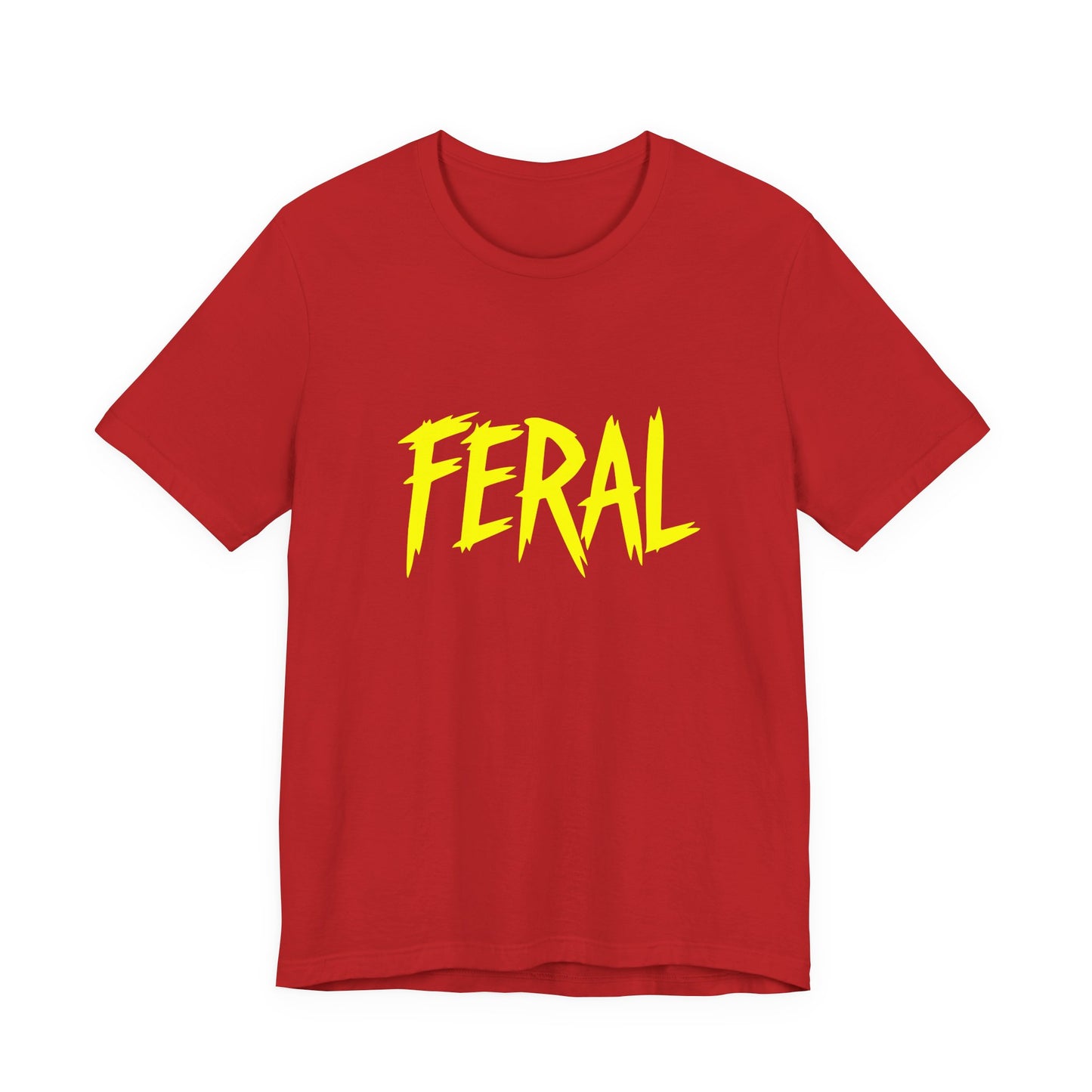 Colorful Design FERAL Shirt – Bright Yellow Chaos Tee for Women Who Are Loud, Wild, and Loving It. Unisex Jersey Short Sleeve Tee