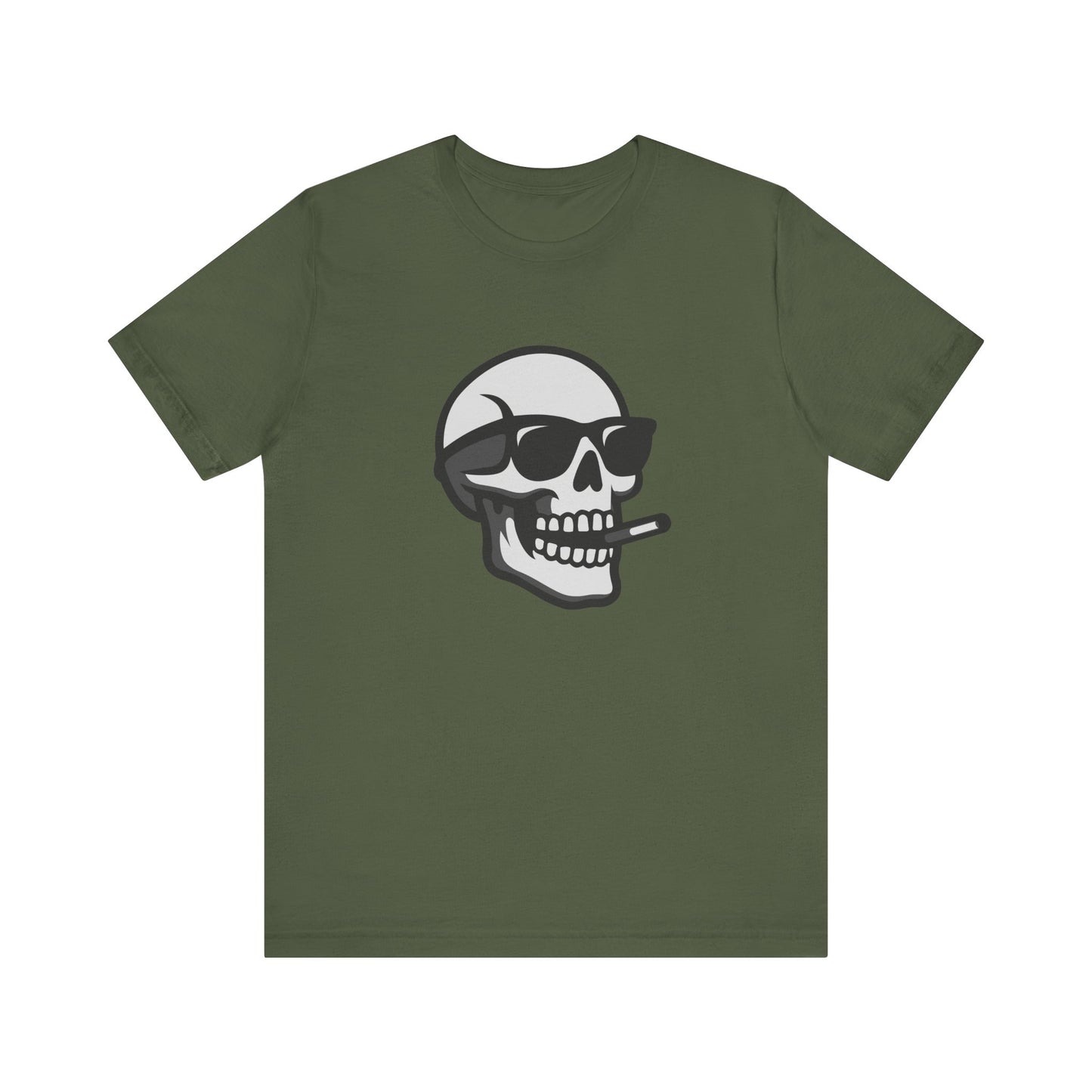 Cool Skull Graphic Tee Dark Theme – Smoking Skull Vector Design with Attitude