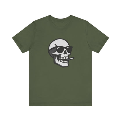 Cool Skull Graphic Tee Dark Theme – Smoking Skull Vector Design with Attitude