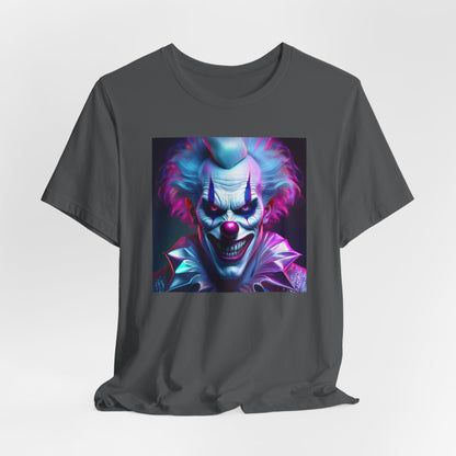 Scary Clown Halloween Shirt – Creepy Evil Clown Face Graphic Tee for Horror Fans. Unisex Jersey Short Sleeve Tee