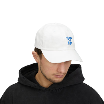 Naps Are Life Embroidered Classic Dad Hat – Cozy Comfort Hat for Nap Lovers, Rest Day Mood, and Chill Style. Blue Letters