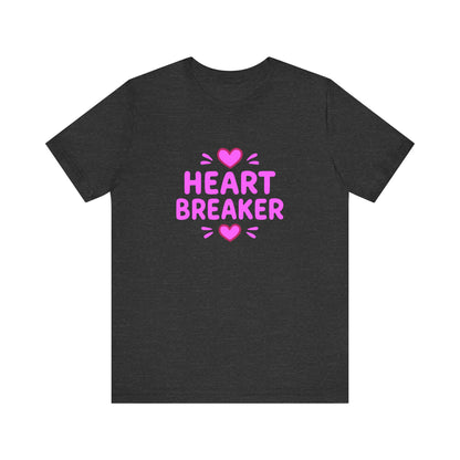Colorful Design Heartbreaker Shirt – Cute Bubble Letter Tee with a Sarcastic Twist for Sweet but Savage Individuals. Unisex Jersey Short Sleeve Tee