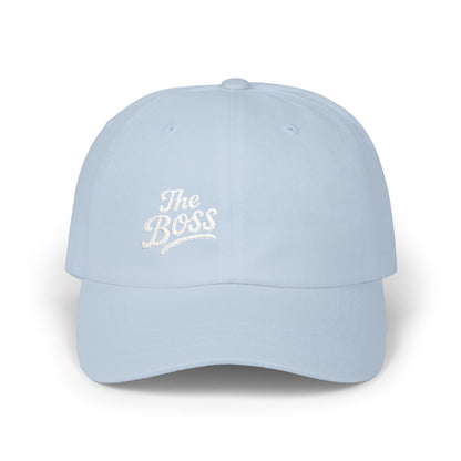 The Boss Classic Dad Hat – Embroidered Funny Statement Hat for Confident Leaders and Power Players. White Letters