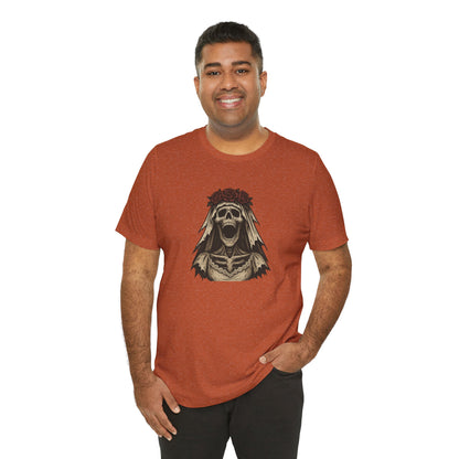 Screaming Skeleton Bride Halloween Shirt – Gothic Undead Bride Graphic Tee for Spooky Season Horror Fans