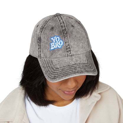 Yo Bro Vintage Hat – Funny Bold Embroidered Hat for Men and Women with Bro Energy