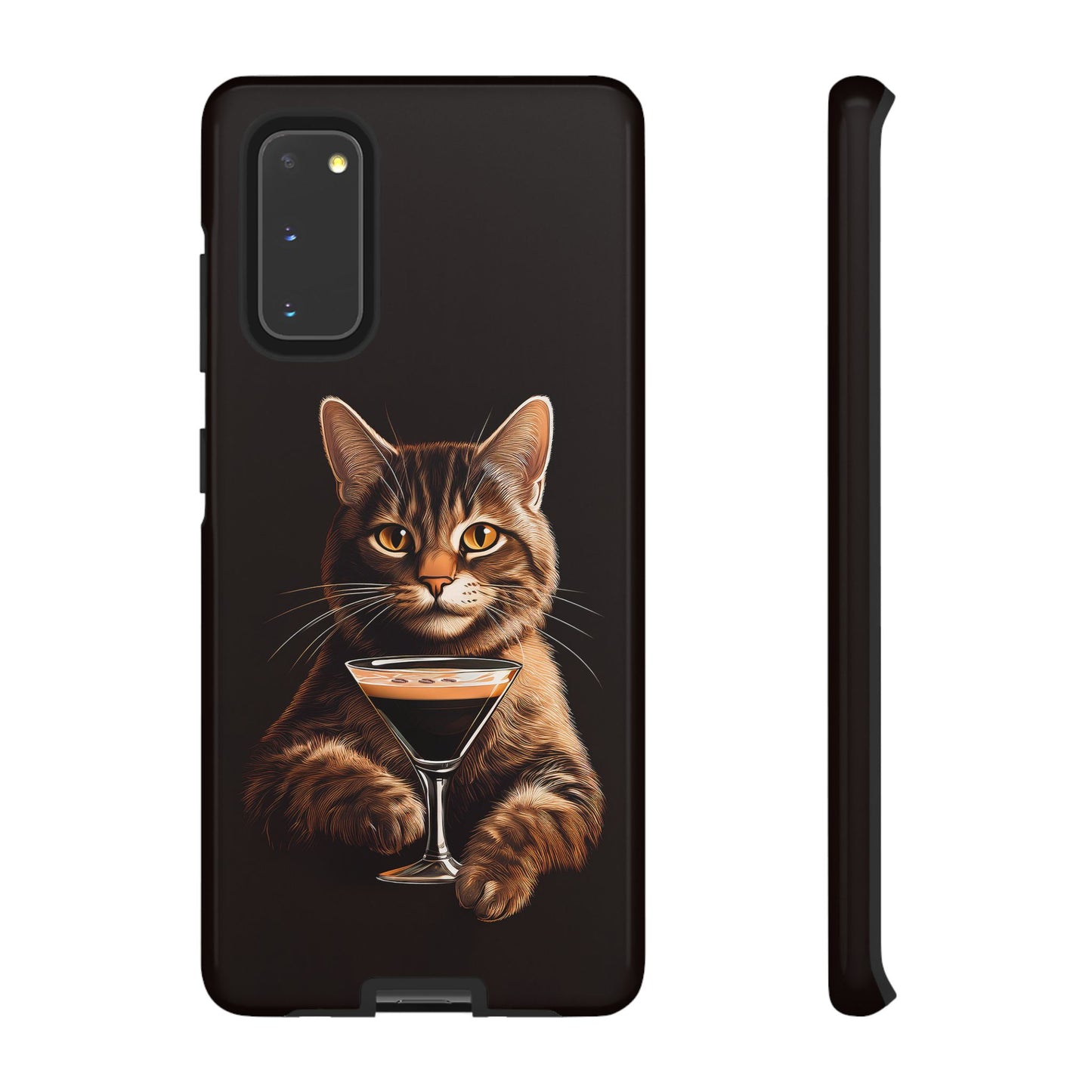 Sophisticated Cat with Espresso Martini Cell Phone Case 001