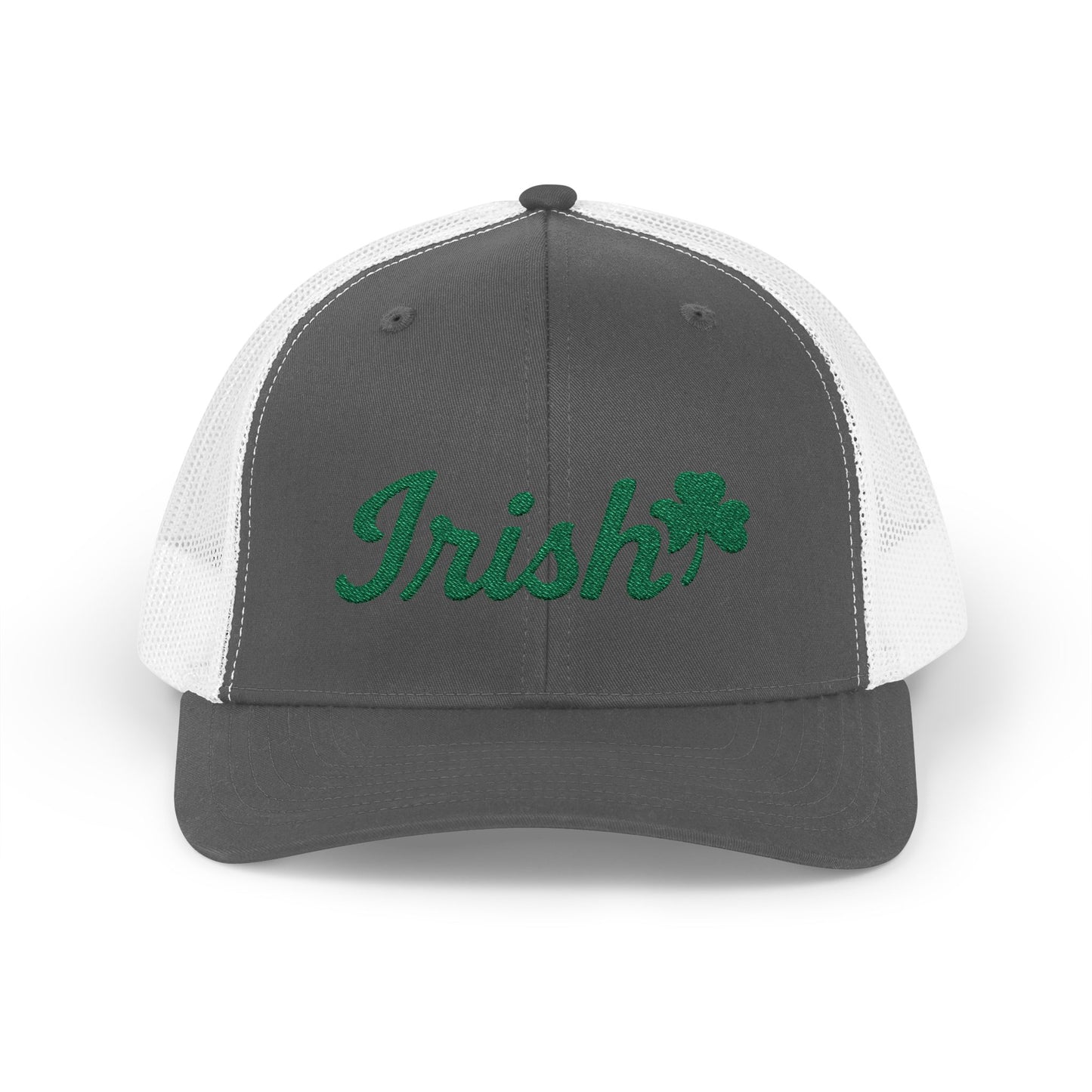 Irish Trucker Hat – Green Shamrock Hat with Script Embroidery for St. Patrick’s Day and Irish Pride