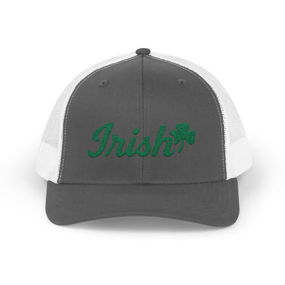Irish Trucker Hat – Green Shamrock Hat with Script Embroidery for St. Patrick’s Day and Irish Pride