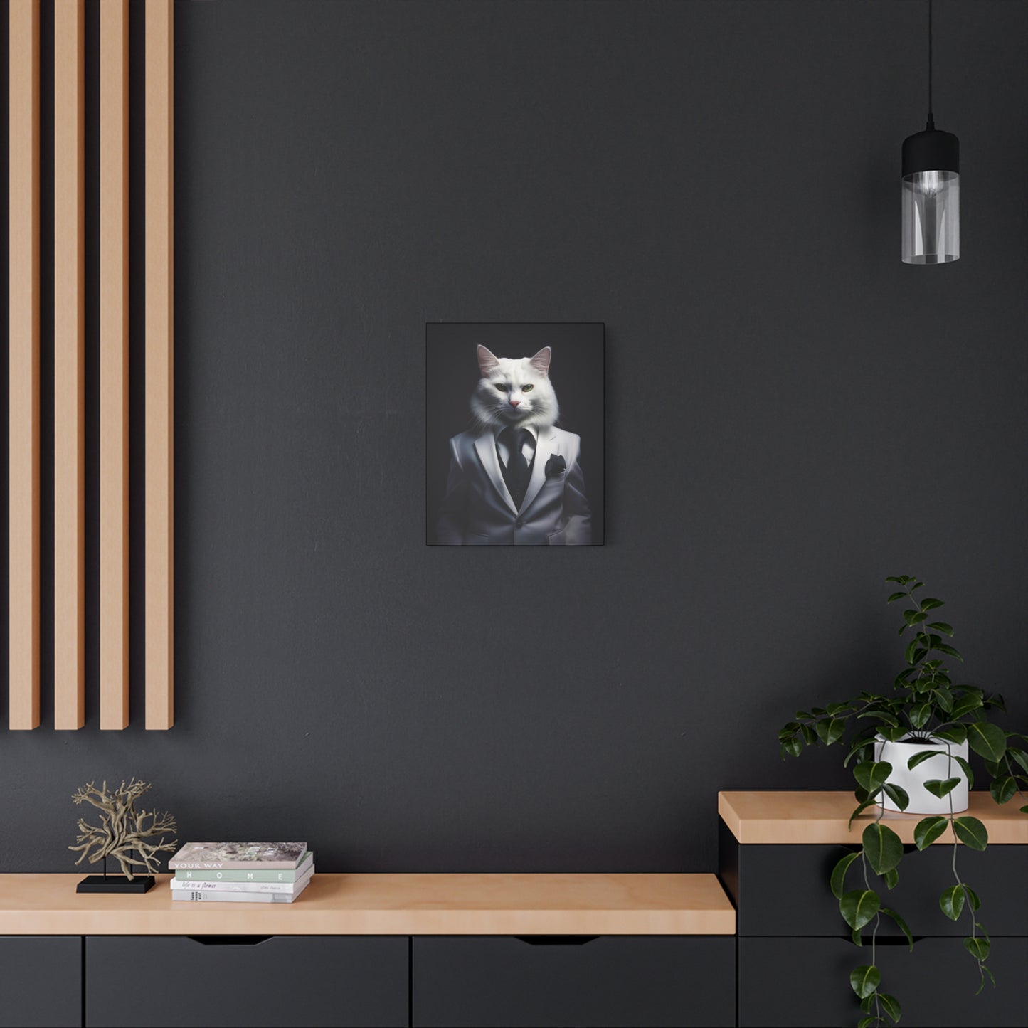 The Purr-fect Gentleman Canvas Art | Stretched Matte Wall Decor 002