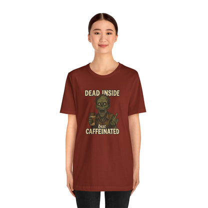 Dead Inside But Caffeinated Halloween Shirt – Funny Zombie Coffee Tee for Tired Souls
