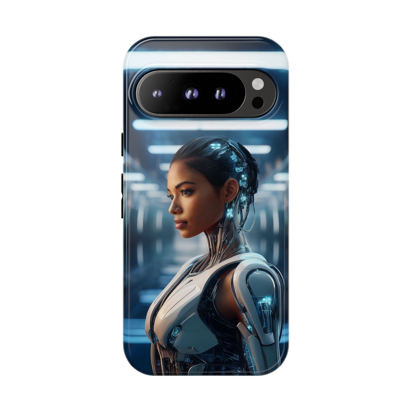 Futuristic Human Android Hybrid Cell Phone Case 002