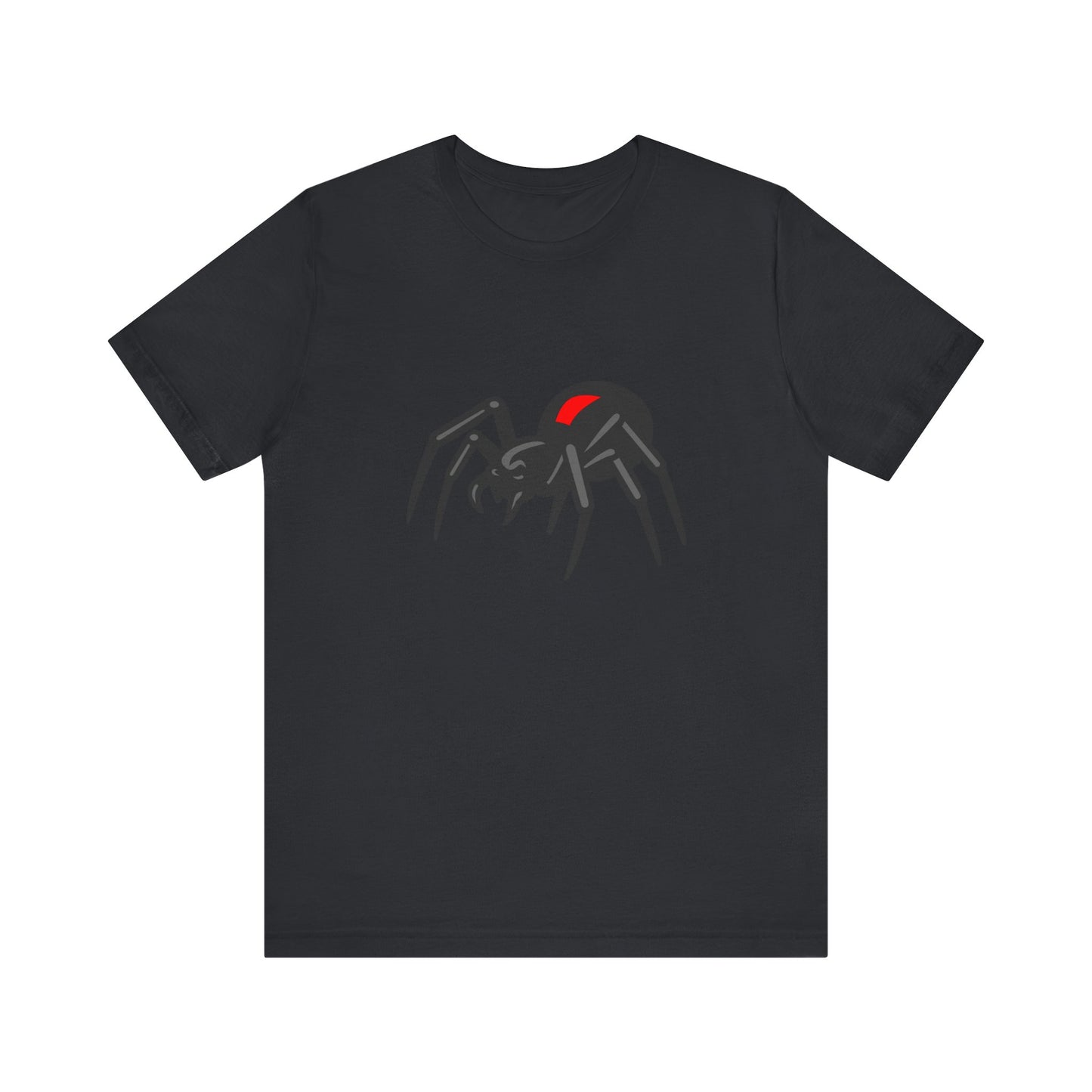 Black Widow Spider Graphic Tee Dark Theme – Deadly Cool Vector Design with Red Mark Accent