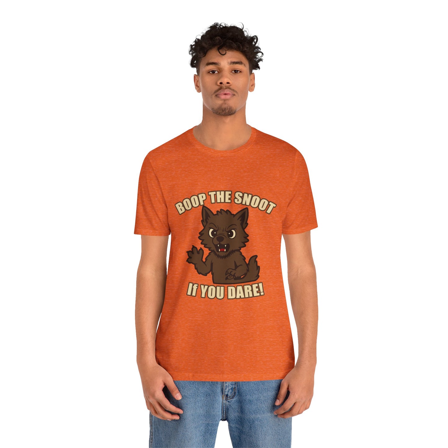 Boop the Snoot If You Dare Halloween Shirt – Funny Werewolf Halloween Graphic Unisex Jersey Short Sleeve Tee for Dog Lovers.