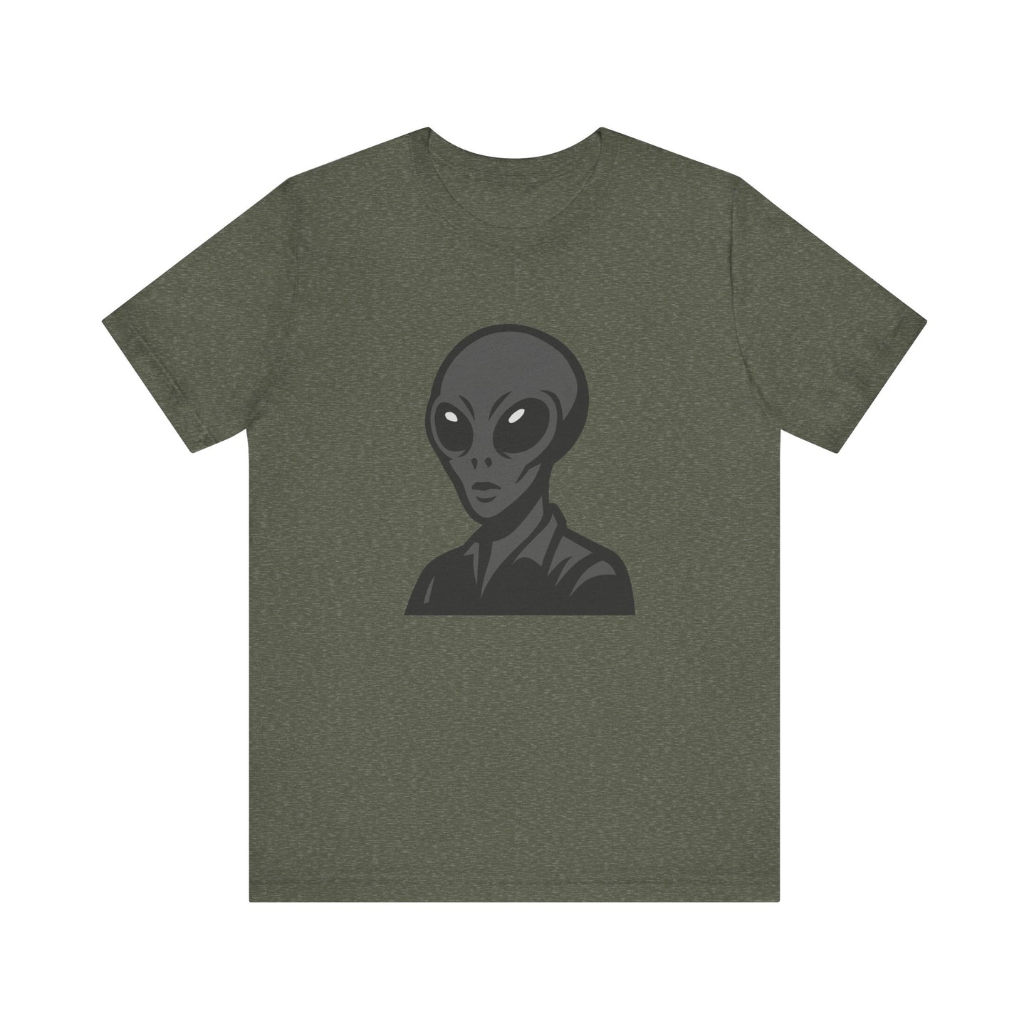 Alien Head Graphic Tee Dark Theme – Extraterrestrial Vector Design for Sci-Fi Fans