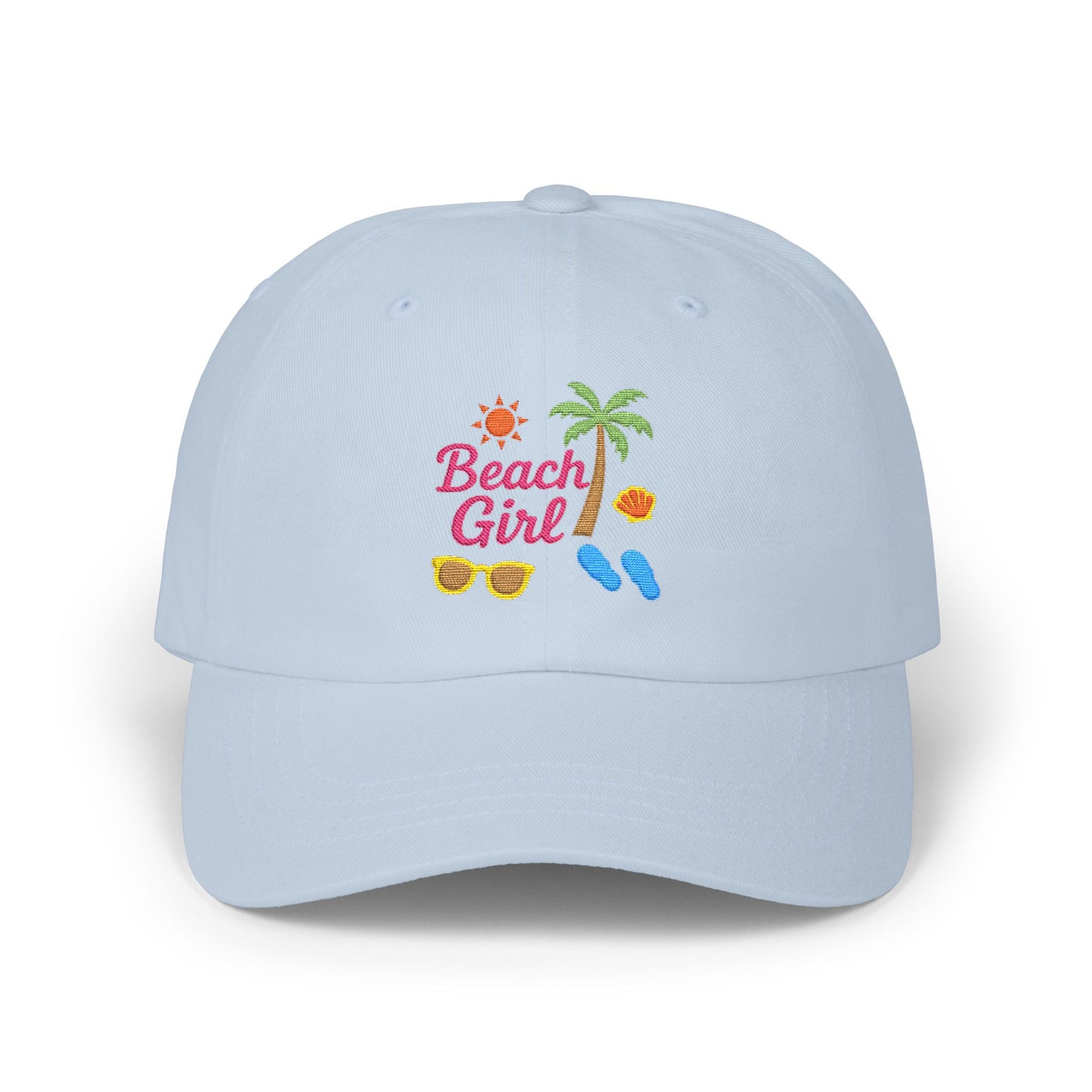Beach Girl Classic Dad Hat – Embroidered Summer Hat for Ocean Lovers, Sun Seekers, and Coastal Cuties