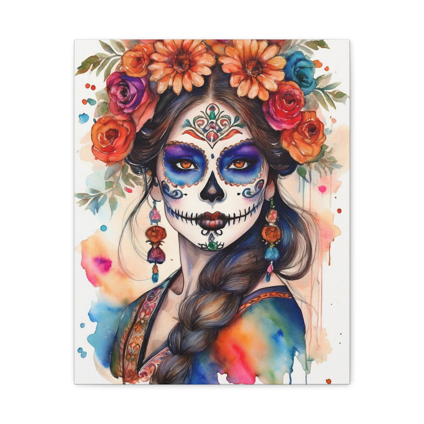 Dia de los Muertos Canvas Art | Day of the Dead - Stretched Matte Wall Decor 012