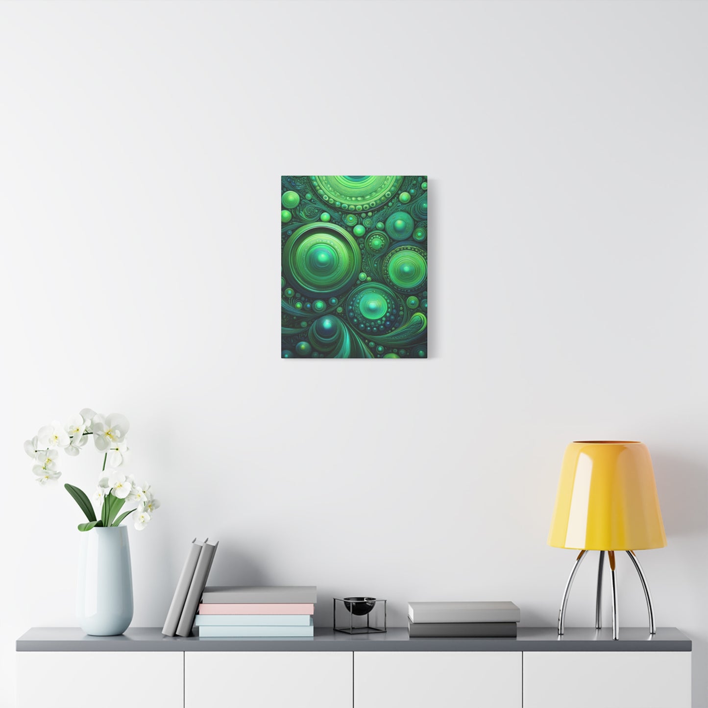 Verde Future Abstract Green Canvas Art - Stretched Matte Wall Decor