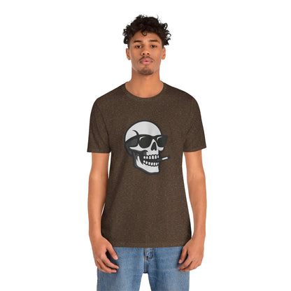 Cool Skull Graphic Tee Dark Theme – Smoking Skull Vector Design with Attitude