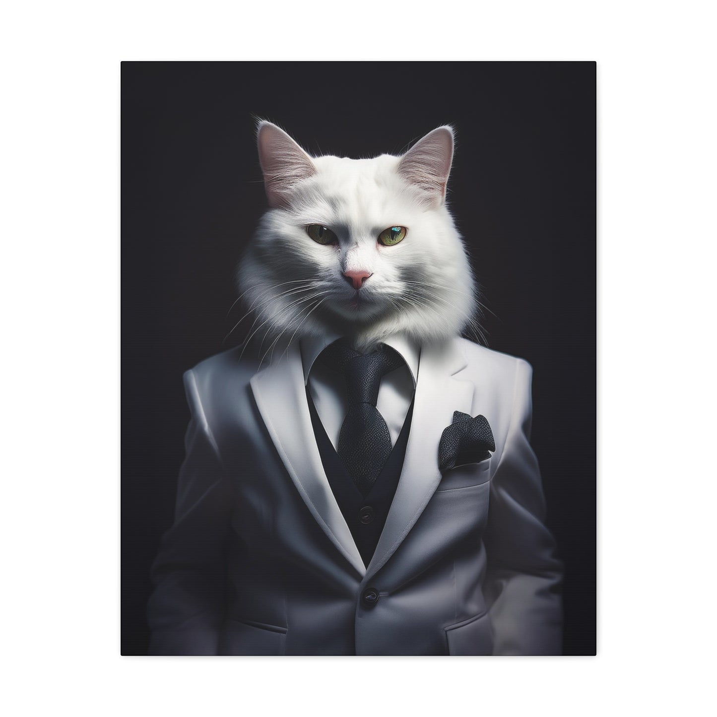 The Purr-fect Gentleman Canvas Art | Stretched Matte Wall Decor 002