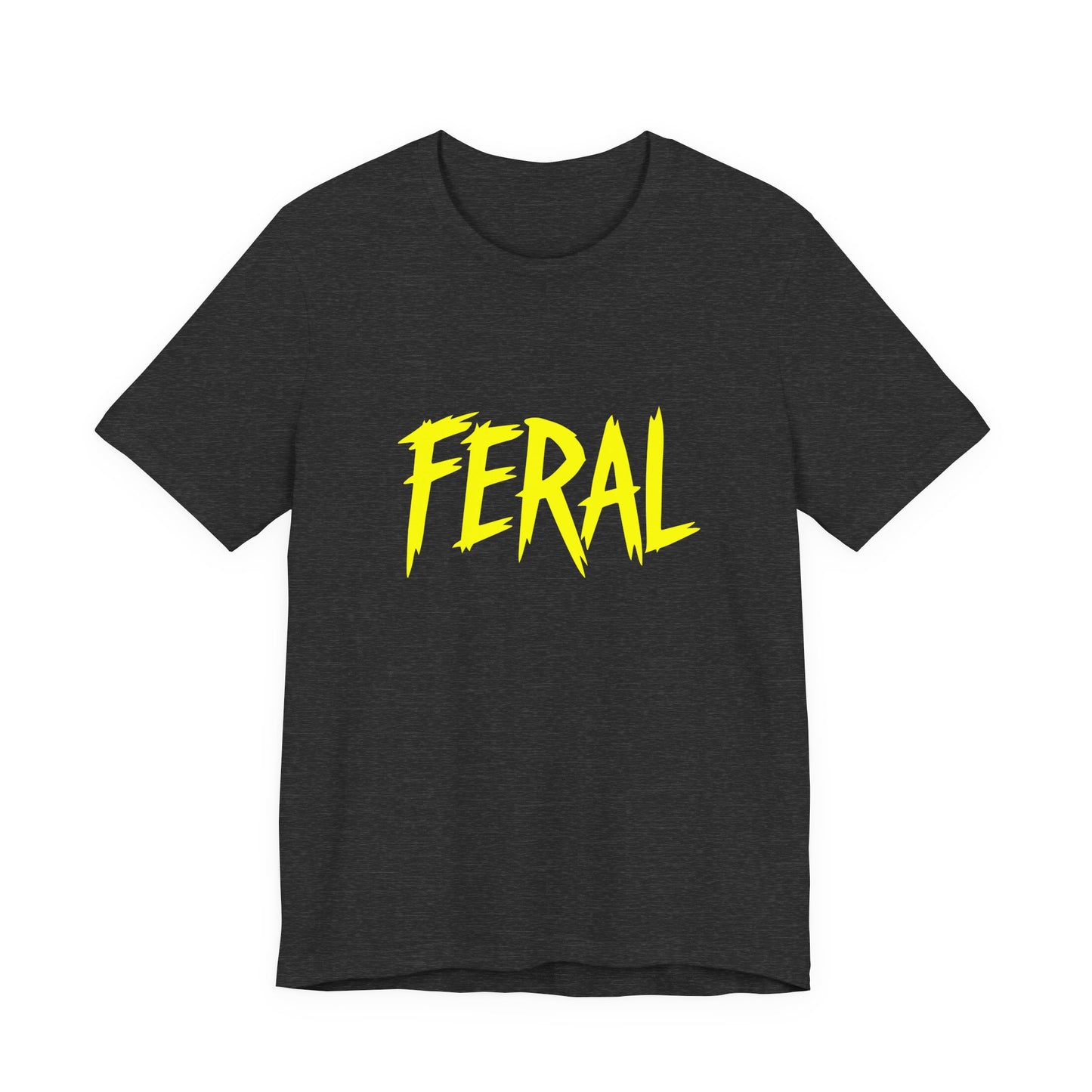 Colorful Design FERAL Shirt – Bright Yellow Chaos Tee for Women Who Are Loud, Wild, and Loving It. Unisex Jersey Short Sleeve Tee