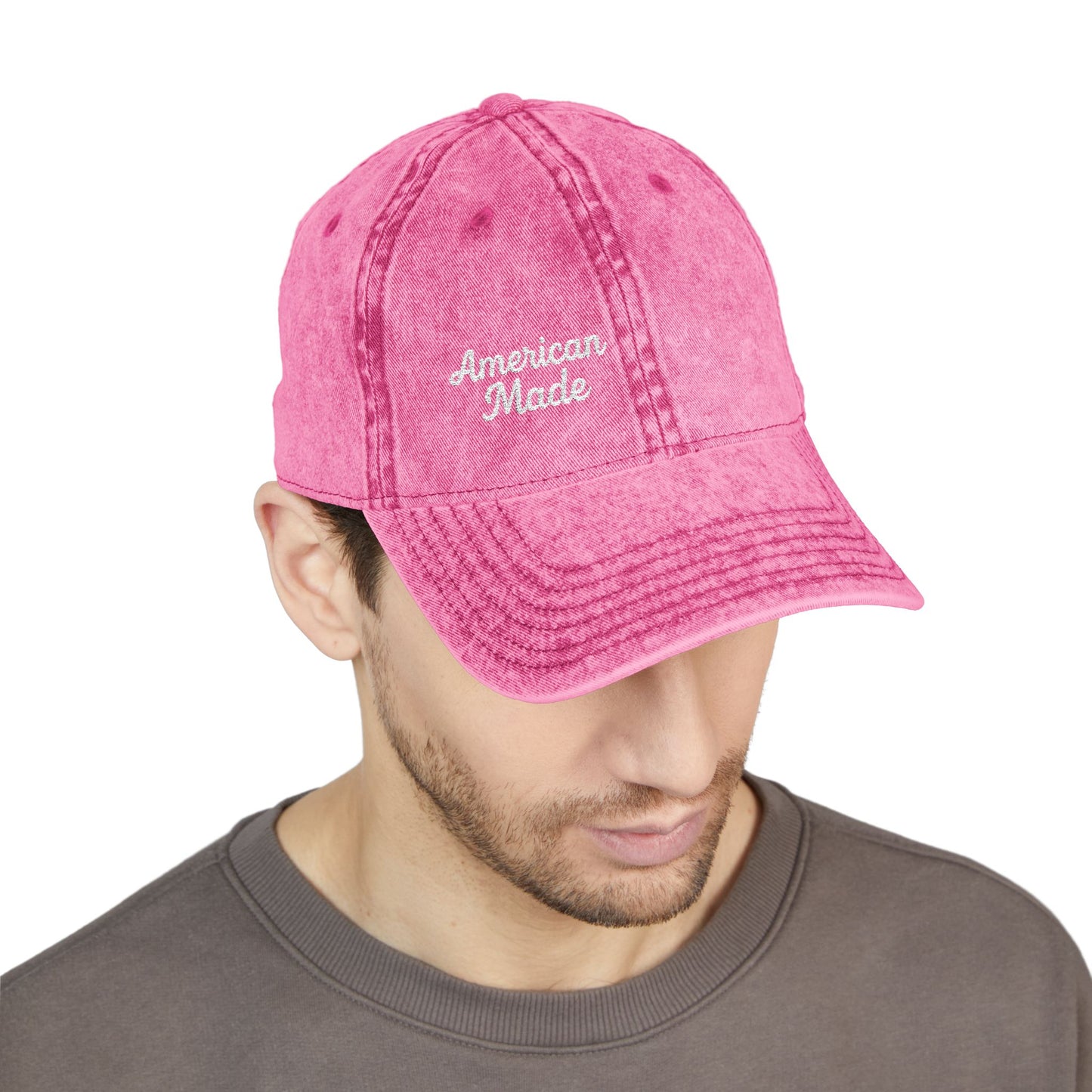 American Made Vintage Hat – Embroidered Patriotic Hat with Retro Script for USA Pride and Everyday Freedom