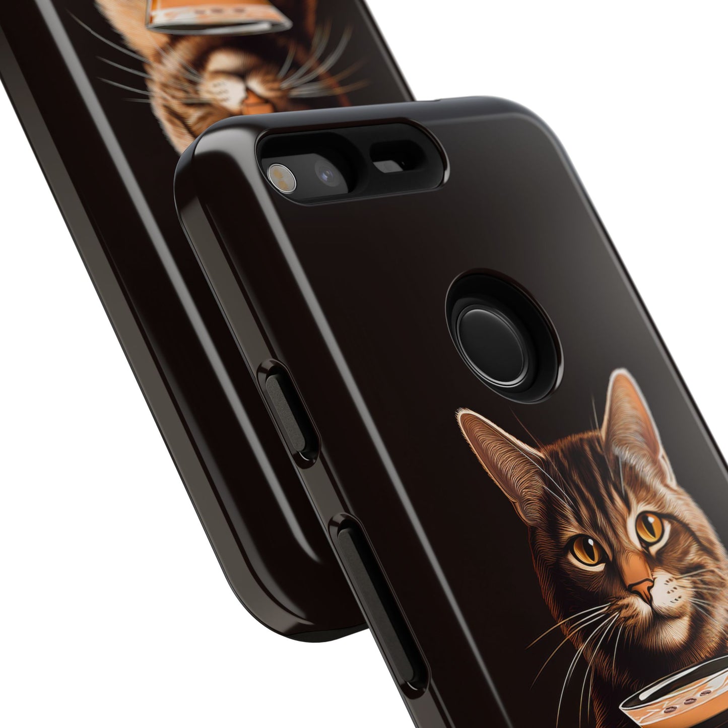 Sophisticated Cat with Espresso Martini Cell Phone Case 001