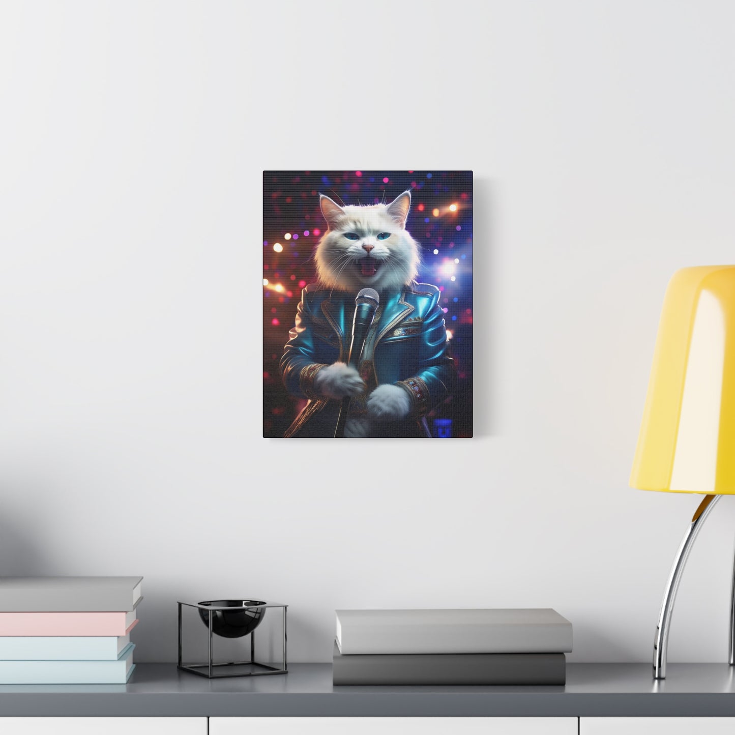 Purr-fectly Cool Lounge Cat Canvas Art | Stretched Matte Wall Decor 004