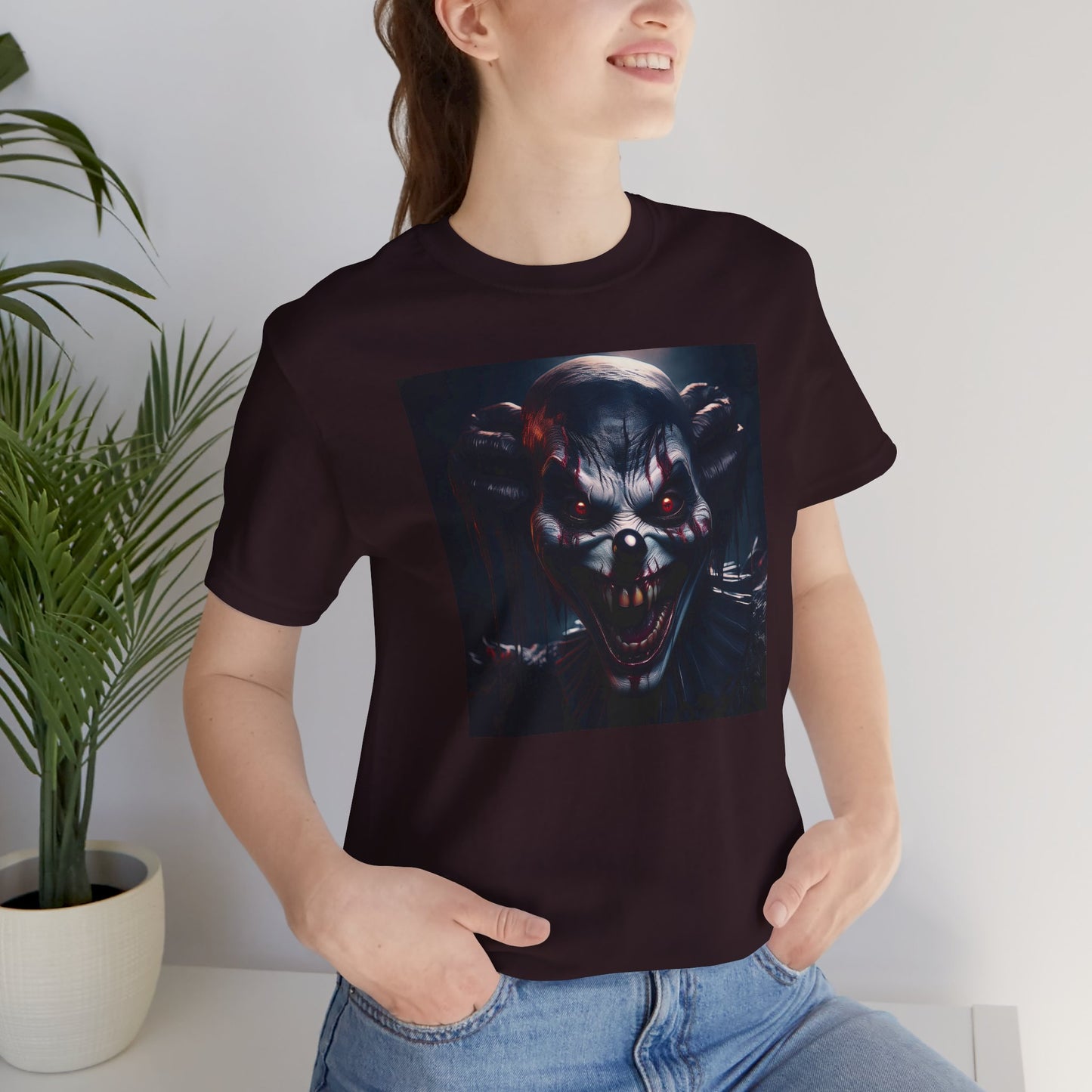 Terrifying Clown Face Halloween Shirt – Haunted Circus Horror Graphic Tee for Halloween Fright Fans