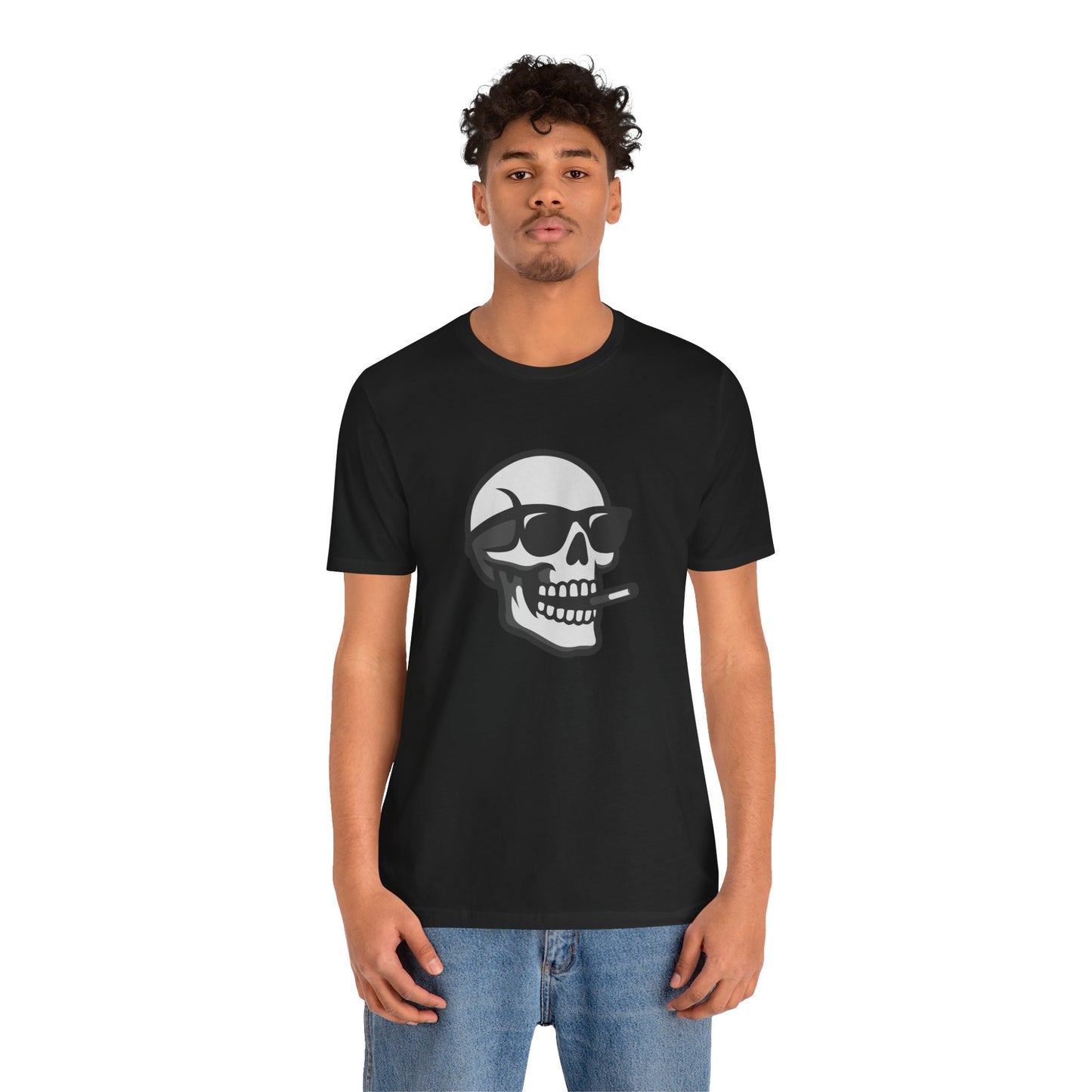 Cool Skull Graphic Tee Dark Theme – Smoking Skull Vector Design with Attitude