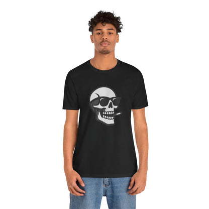 Cool Skull Graphic Tee Dark Theme – Smoking Skull Vector Design with Attitude