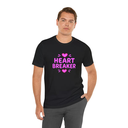 Colorful Design Heartbreaker Shirt – Cute Bubble Letter Tee with a Sarcastic Twist for Sweet but Savage Individuals. Unisex Jersey Short Sleeve Tee