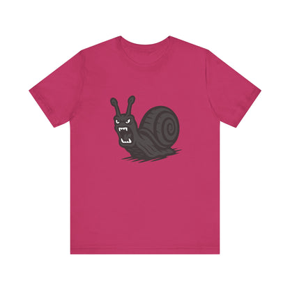 Angry Snail Graphic T-Shirt – Savage Screaming Snail Dark Theme Design on Black Tee for Bold Humor, Streetwear, and Weird Animal Vibes. Unisex Jersey Short Sleeve Tee