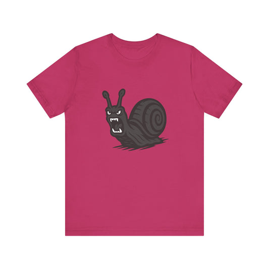 Angry Snail Graphic T-Shirt – Savage Screaming Snail Dark Theme Design on Black Tee for Bold Humor, Streetwear, and Weird Animal Vibes. Unisex Jersey Short Sleeve Tee