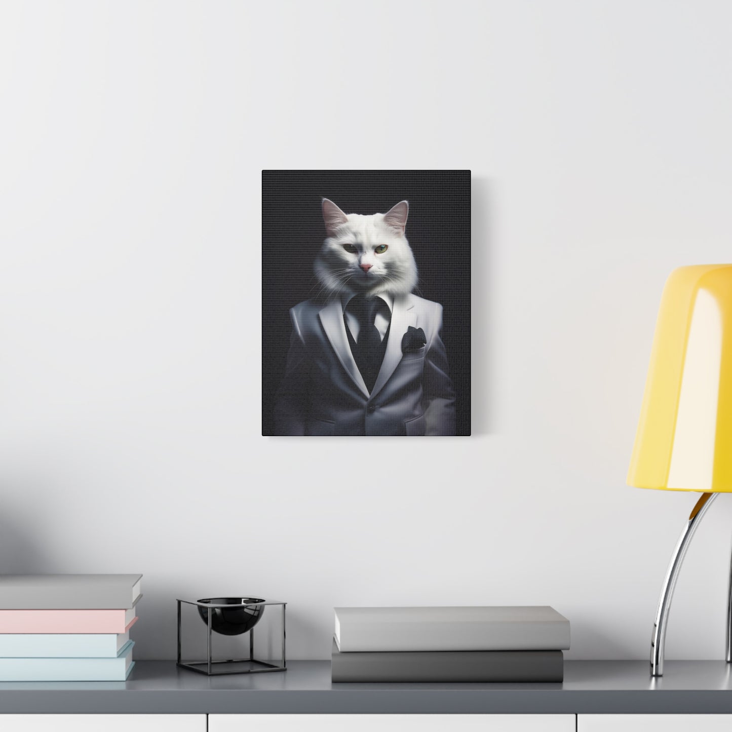 The Purr-fect Gentleman Canvas Art | Stretched Matte Wall Decor 002