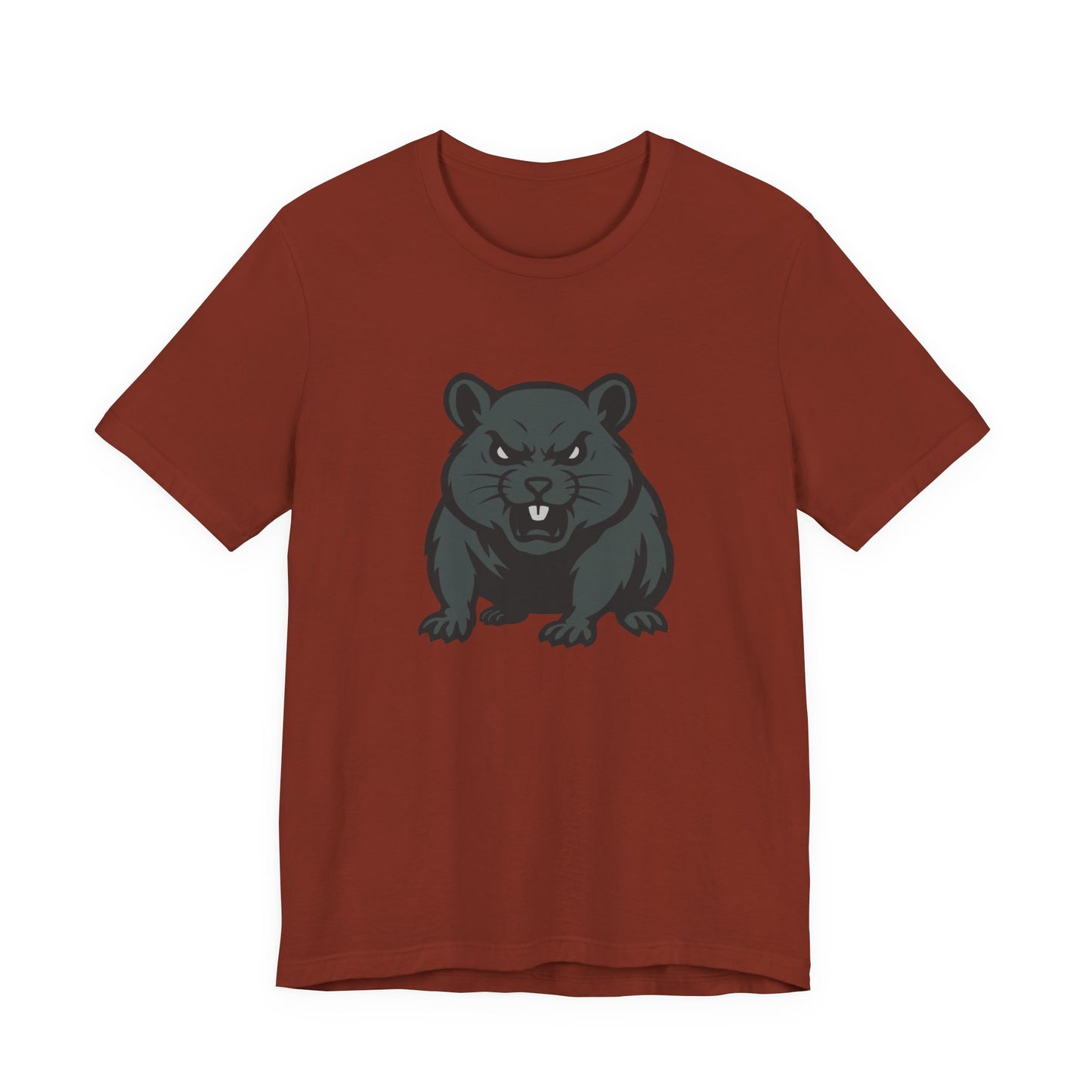 Angry Hamster Graphic T-Shirt – Intense Dark Theme Rodent Design on Black Tee for Streetwear, Humor, or Edgy Animal Style. Unisex Jersey Short Sleeve Tee