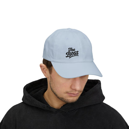 The Boss Classic Dad Hat – Embroidered Funny Statement Hat for Confident Leaders and Power Players. Black Letters