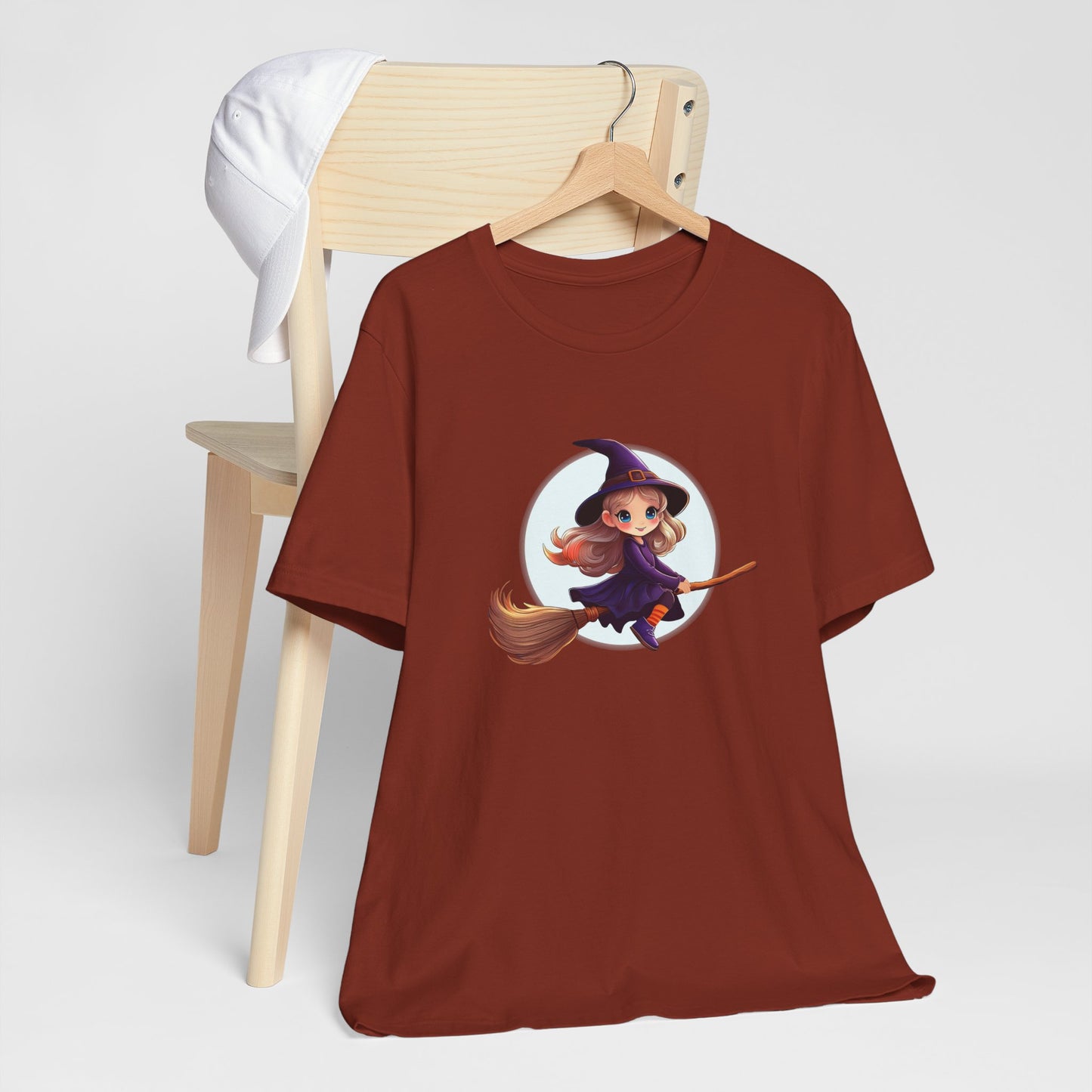 Cute Witch on a Broom Halloween Shirt – Adorable Flying Witch Graphic Tee for Kids and Magic Lovers