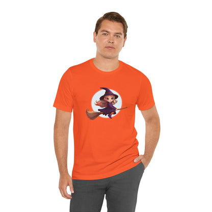 Cute Witch on a Broom Halloween Shirt – Adorable Flying Witch Graphic Tee for Kids and Magic Lovers