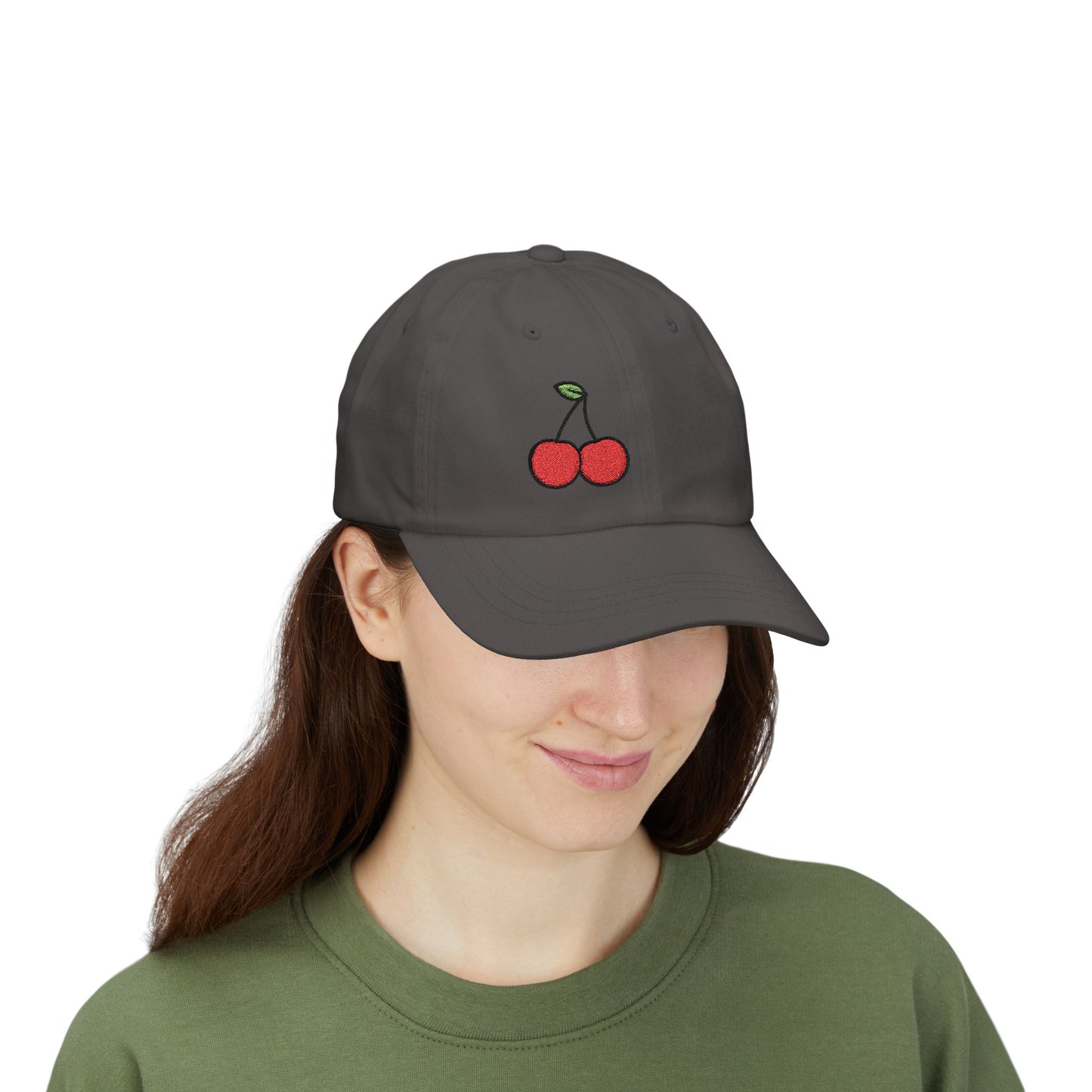 Cherries Classic Dad Hat – Embroidered Red Fruit Hat with Bold Minimalist Design and Subtle Sass
