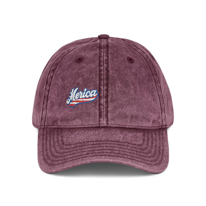 MERICA Vintage Hat – Patriotic Embroidered Hat for Bold American Style