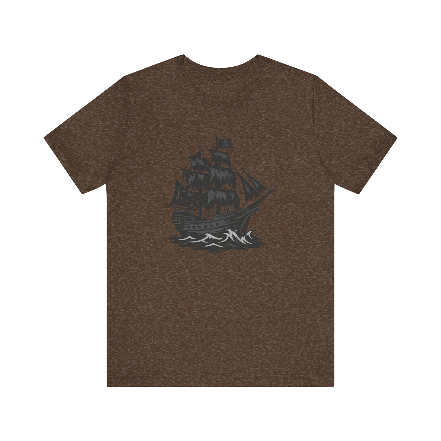 Pirate Ship Graphic Tee Dark Theme – Bold Vector Design with Ghostly Ocean Vibes