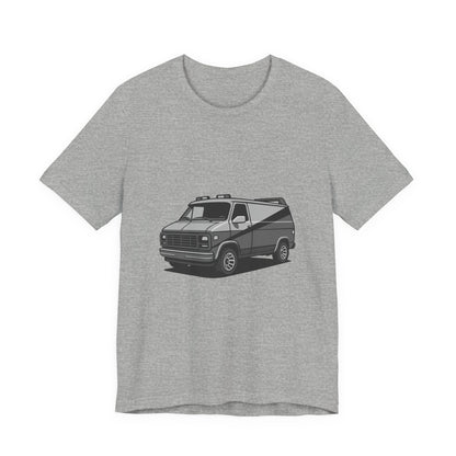 Retro Van Graphic Tee Dark Theme – 80s Vector Design with Classic Adventure Vibes