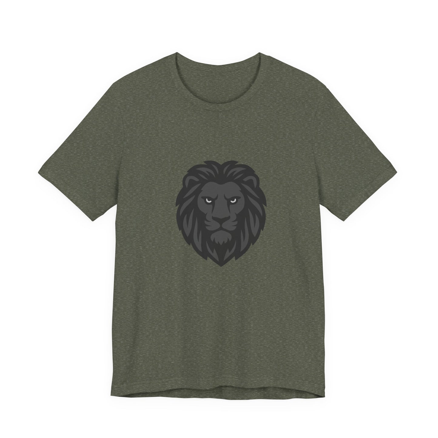 Dark Lion Graphic T-Shirt – Dark Theme Grayscale Lion Face Design on Black Tee for Strength, Confidence, and Modern Ghost Effect Style. Unisex Jersey Short Sleeve Tee