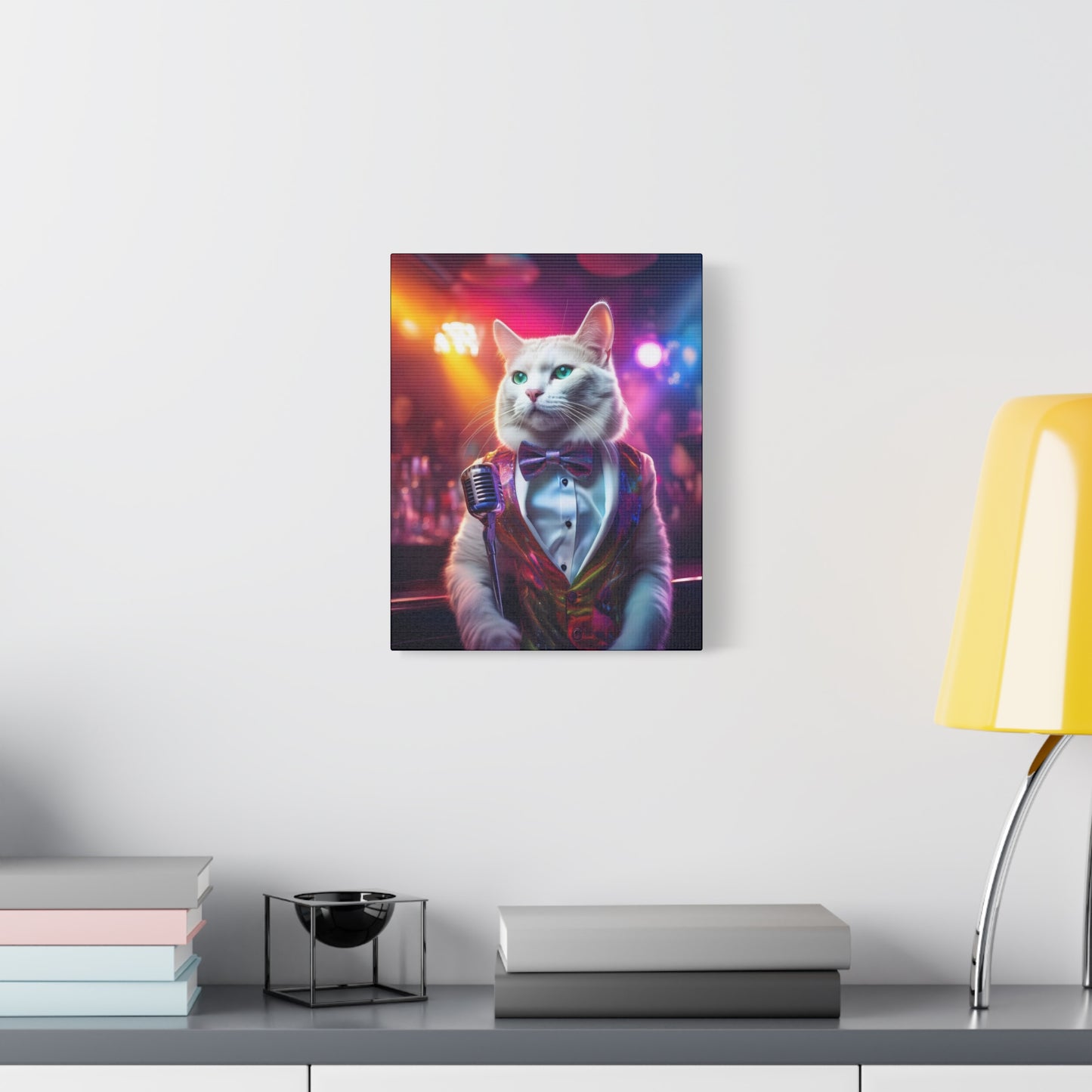 Purr-fectly Cool Lounge Cat Canvas Art | Stretched Matte Wall Decor 006