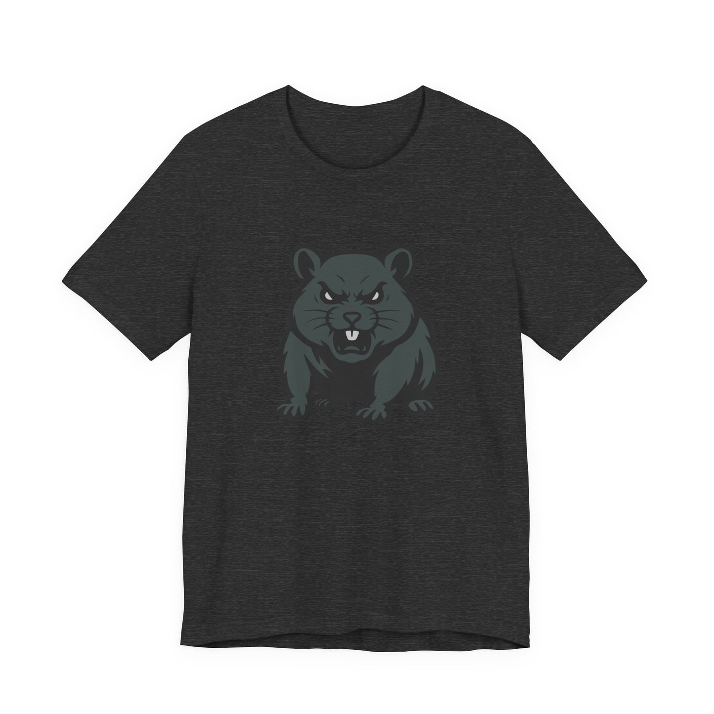 Angry Hamster Graphic T-Shirt – Intense Dark Theme Rodent Design on Black Tee for Streetwear, Humor, or Edgy Animal Style. Unisex Jersey Short Sleeve Tee