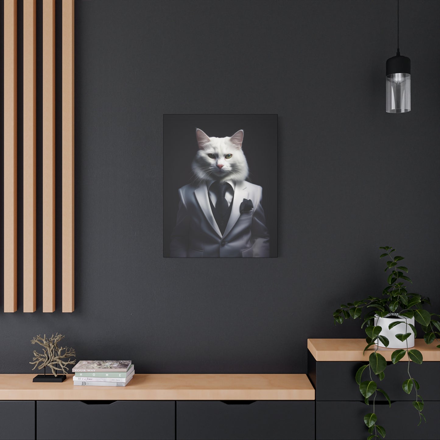 The Purr-fect Gentleman Canvas Art | Stretched Matte Wall Decor 002