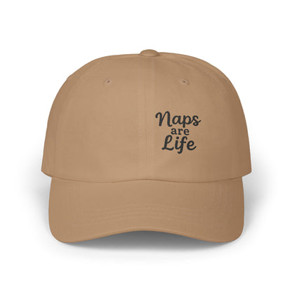 Naps Are Life Embroidered Classic Dad Hat – Cozy Comfort Hat for Nap Lovers, Rest Day Mood, and Chill Style. Black Letters