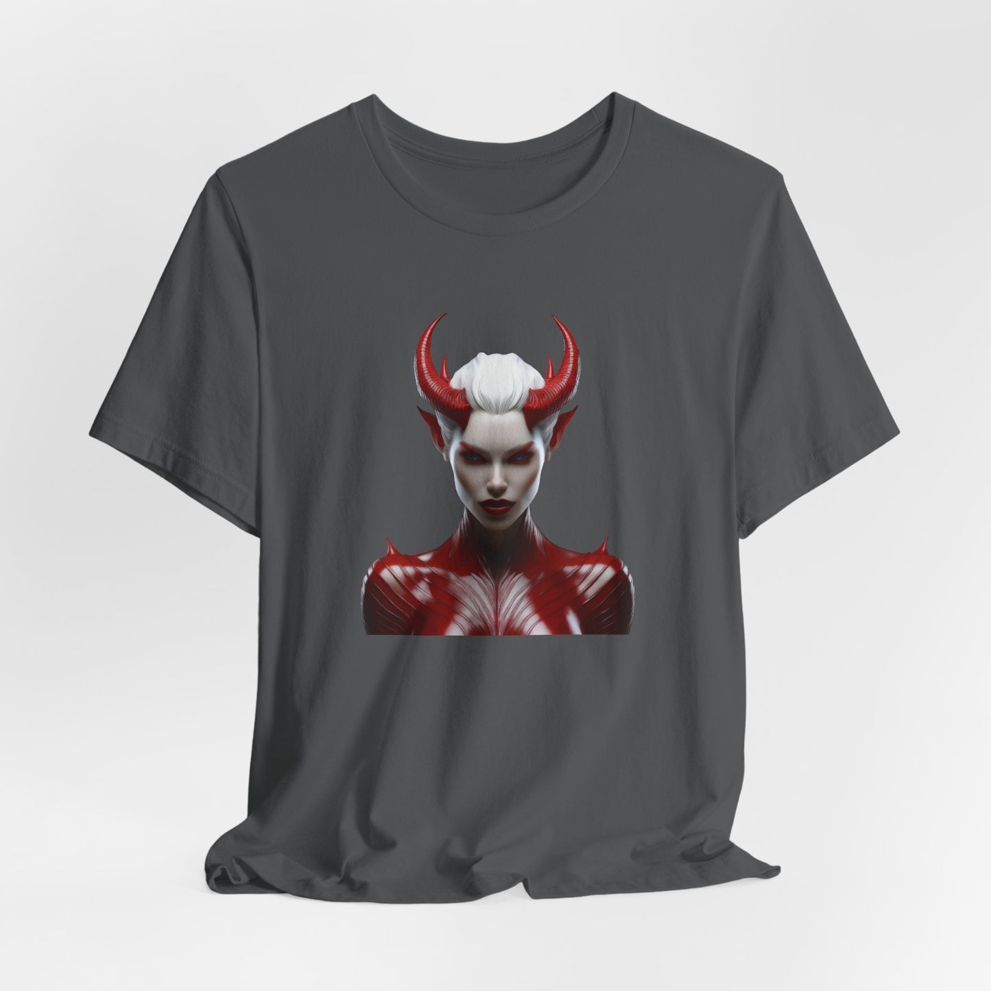 Fierce Devil Woman Halloween Shirt – Seductive Demon Graphic Tee for Bold Halloween Style